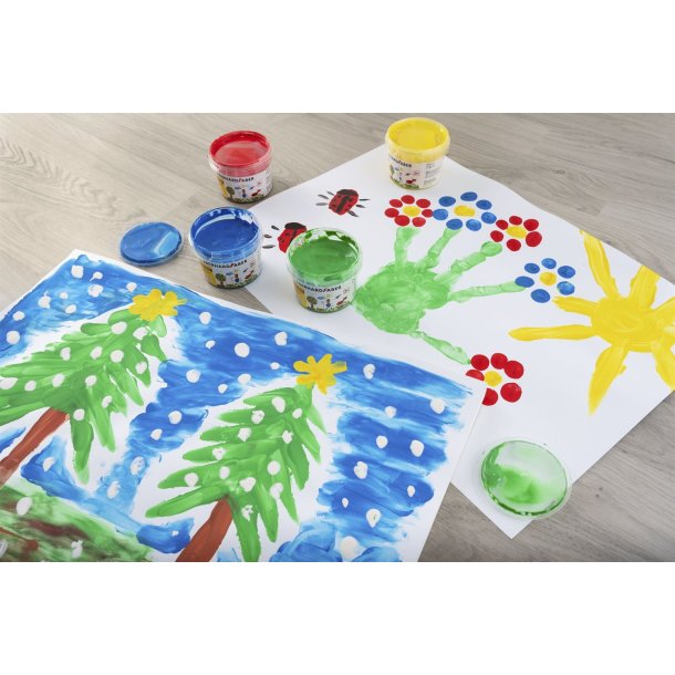  Fingermaling 100 ml, 4 forskellige farver 