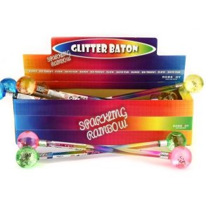 Glitterstav i renbuefarver 41 cm