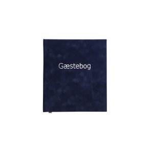 G�stebog | bl� med s�lvskrift |