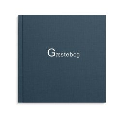 G�stebog i bl� tekstilpr�g