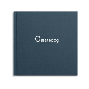 G�stebog i bl� tekstilpr�g