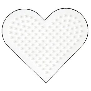 Hama Midi Perleplade | Lille Hjerte | Hvid | 9x7,5cm | 1stk |