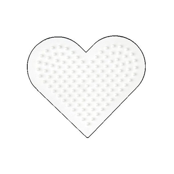 Hama Midi Perleplade | Lille Hjerte | Hvid | 9x7,5cm | 1stk |