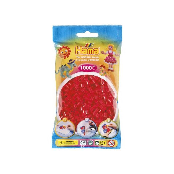 Hama Midi Perler | 1000stk | 207-05 | R�d |