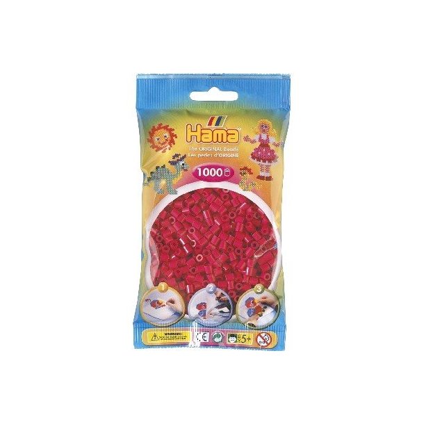 Hama Midi Perler | 1000stk | 207-29 | Vinr�d |