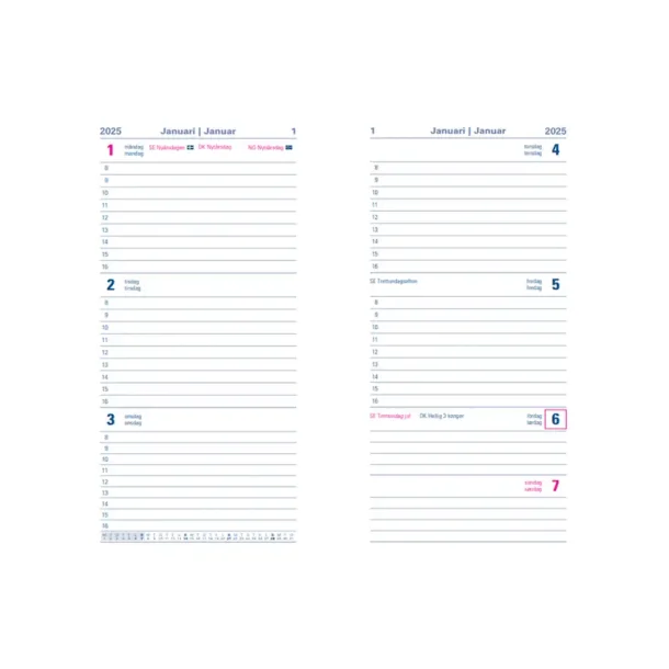 Letts | Milano Slim ugekalender | 2025 | Brun |