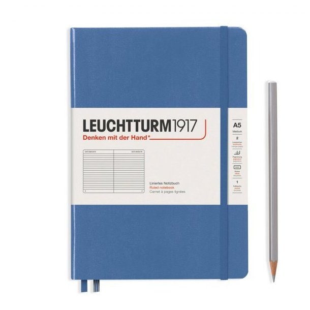 Leuchtturm 1917 A5 Notesbog Denim med linjer 