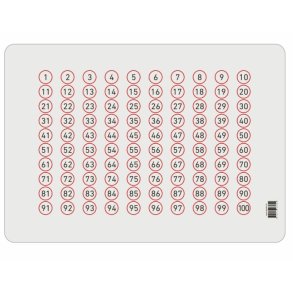 Skriveunderlag - Tallene 1-100