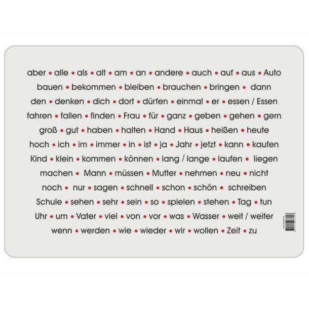Skriveunderlag - Tyske ord