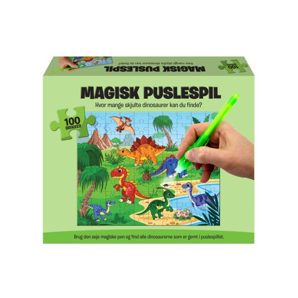 Magisk puslespil dinosaur - 100 Brikker