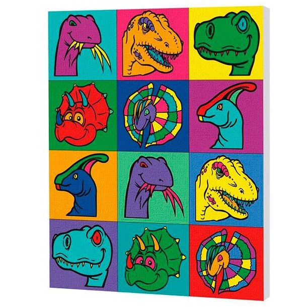 Mal efter tal | Dinosaur | L�rred 40x30 |