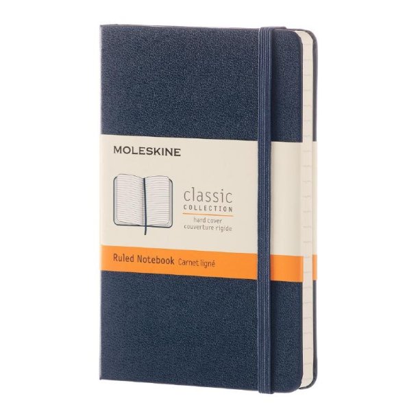 Moleskine Notebook Pocket Ruled Sapphire Blue Hard Cover 