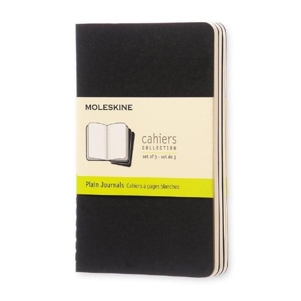 Moleskine Plain Cahier - Black Cover (3 Set)