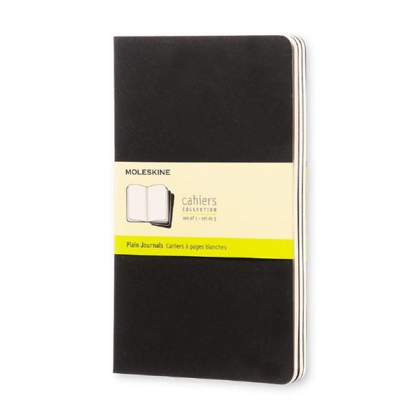 Moleskine Plain Cahier L - Black Cover (3 Set)