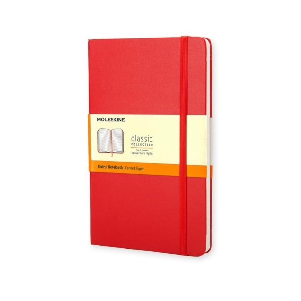 Moleskine Pocket Ruled Hardcover Notebook Red