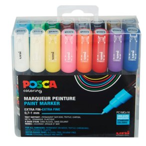 Uni Marker PC-1MC/16A 16 Farver