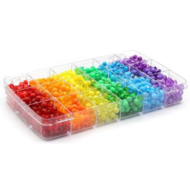 Regnbuefarvet perlemix runde