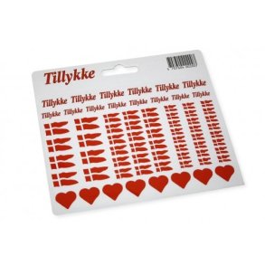 Stickers A5 144 ass. flag/hjerter