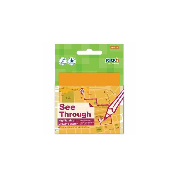Stick'n Clearnote | Orange |