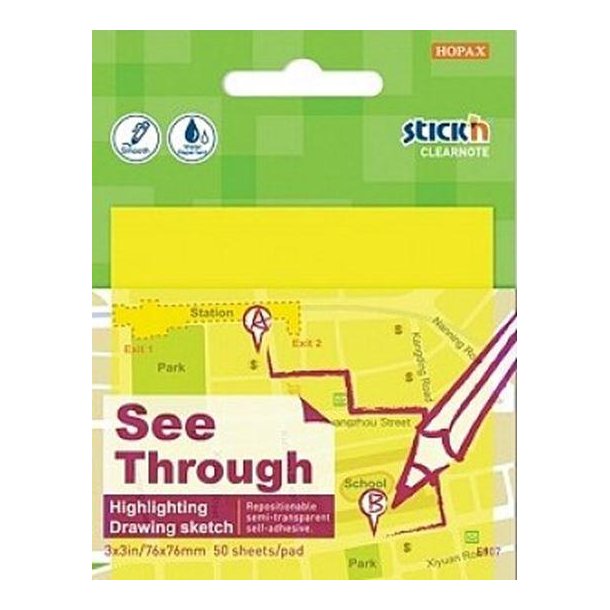 Stick'n Clearnote | Gul |