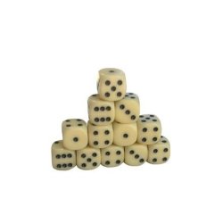 Yatzy Terninger - 12 stk, cremefarvet