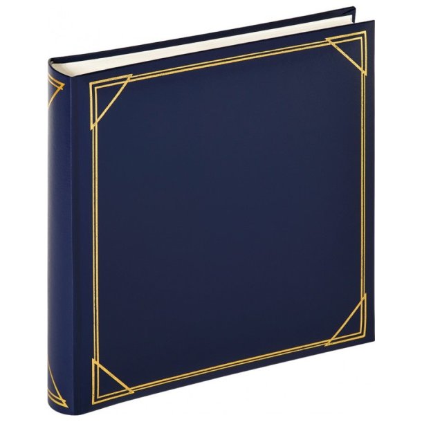 Fotoalbum bl m/guld - 100 hvide blanke sider - 30x30 cm - Walther design