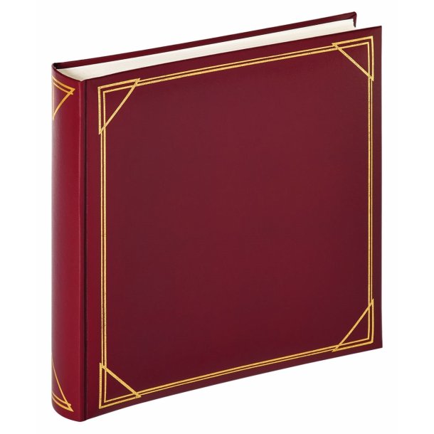 Fotoalbum rd m/guld - 100 hvide blanke sider - 30x30 cm - Walther design