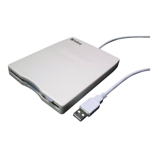 USB Floppy Mini Reader, White/Grey