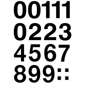 Herma etiket tal 0-9 33mm sort