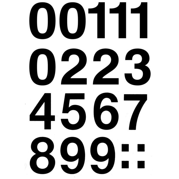 Herma etiket tal 0-9 33mm sort