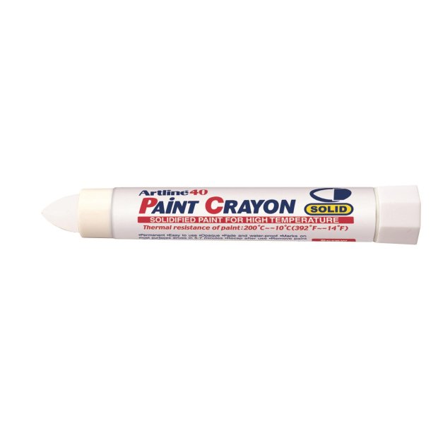 Paint Crayon High temp Artline 40 hvid