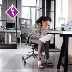 Advantage antistatisk stoleunderlag PVC 120x150 cm hrdt gul