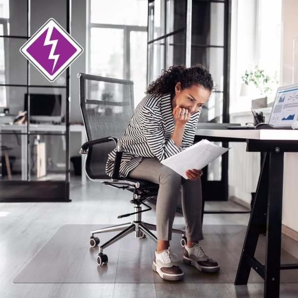 Advantage antistatisk stoleunderlag PVC 120x150 cm hrdt gul