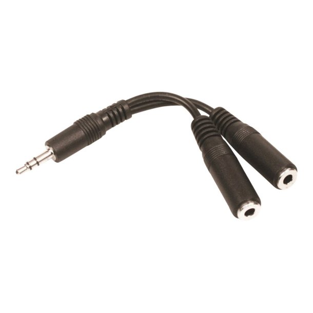 MiniJack Splitter 1-2, Black