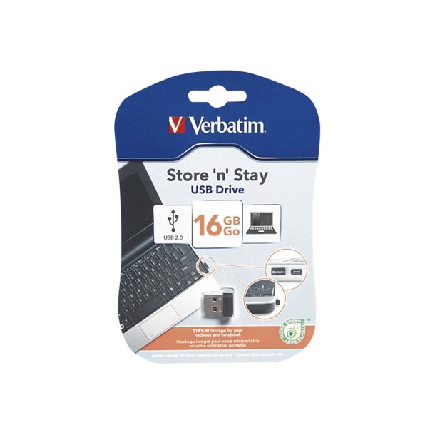 USB 2.0 Store N Stay Nano 16GB, Black