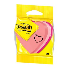 Post-it Notes 70x70 ''hjerte'' neon 225 blad