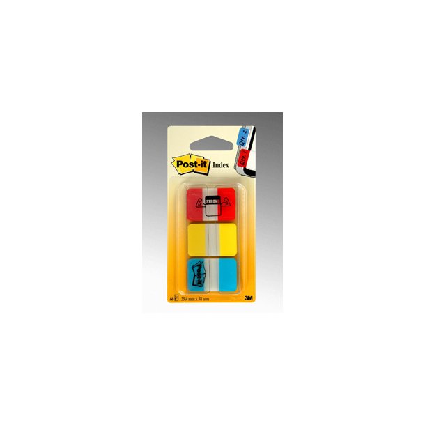 Post-it Indexfaner 25,4x38,1 Strong ass. farver (3)