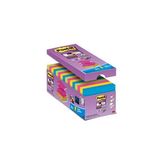 Post-it Z-Notes 76x76 Super Sticky V-Pack (16)