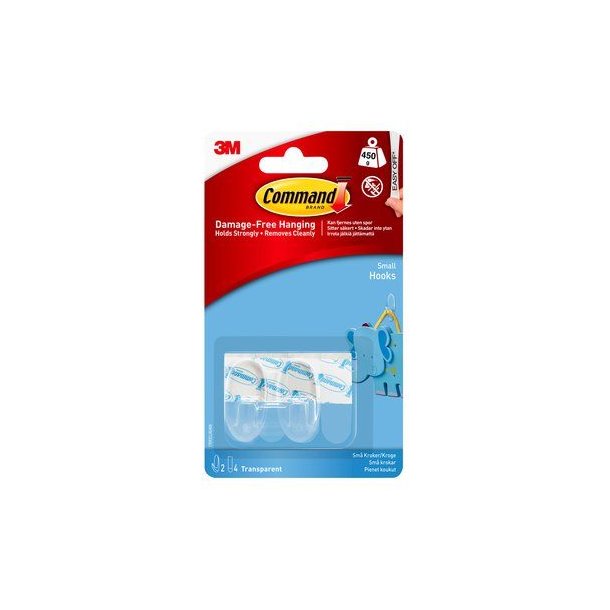 Command sm� gennemsigtige kroge med gennemsigtige strips 170