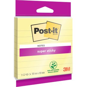 Post-it SS Canary Yellow linjerade 101x101 45sh