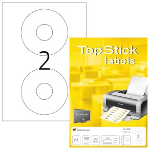 Etiketter TopStick CD/DVD �117mm (100)