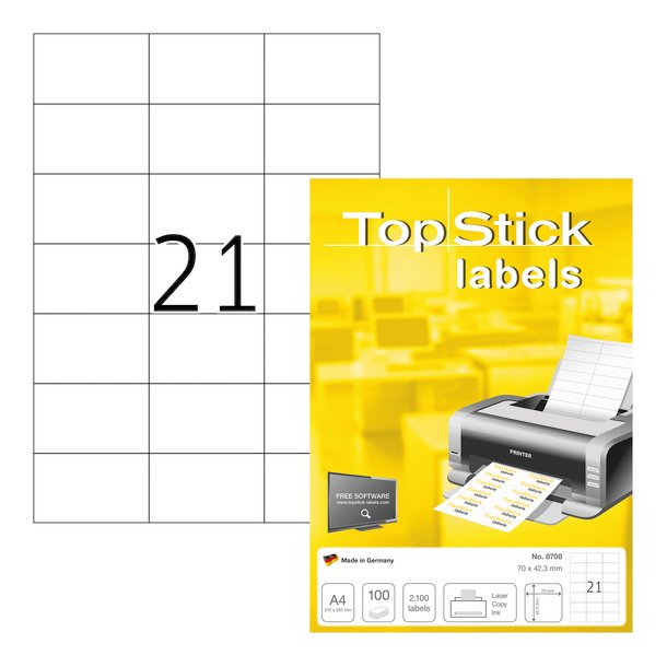 Etiketter TopStick 70x42,3mm (100)