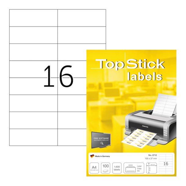 Etiketter TopStick  105x37mm (100)