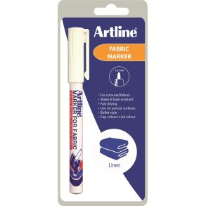 Tekstilmarker Artline hvid 1-blister