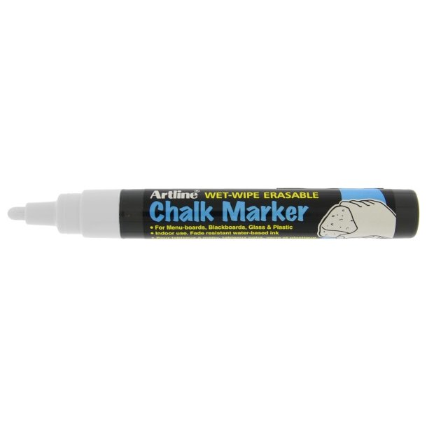 Artline Chalk Marker 4.0mm spids hvid