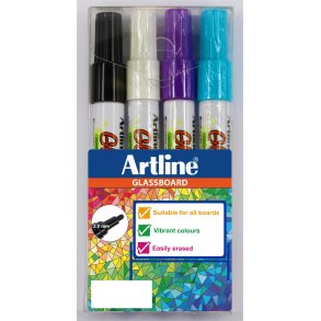 Artline Glastavle markr (4 i etui)