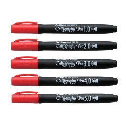 Artline Supreme Calligraphy Pen 5/set red