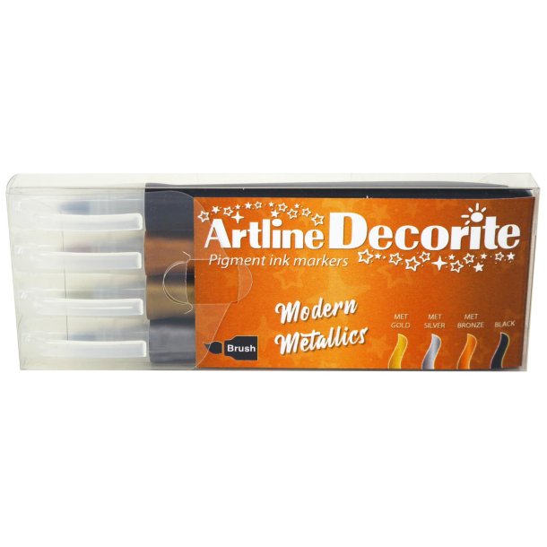 Artline Decorite brush Modern metallic 4-s�t