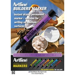 Artline builders marker hvid