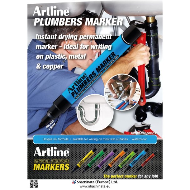 Artline plumbers marker rd